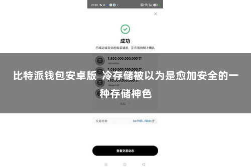比特派钱包安卓版  冷存储被以为是愈加安全的一种存储神色